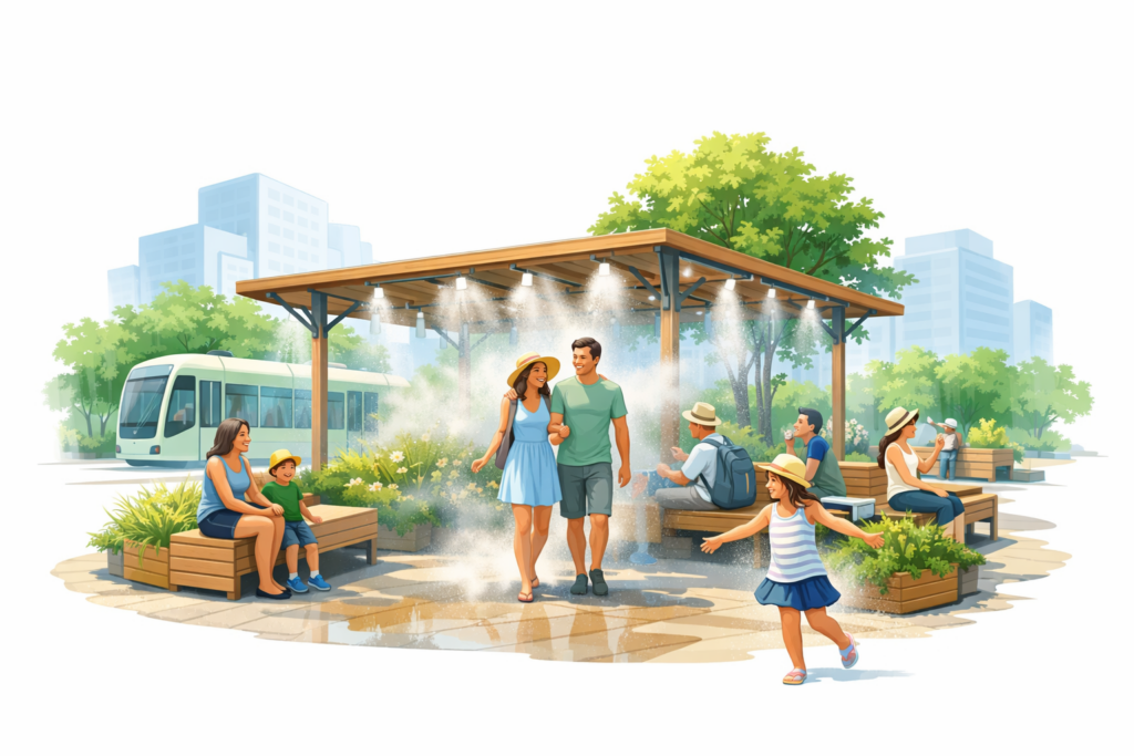 Brumisation en ville : solution pertinente… ou incompatible avec les enjeux de sobriété en eau ?